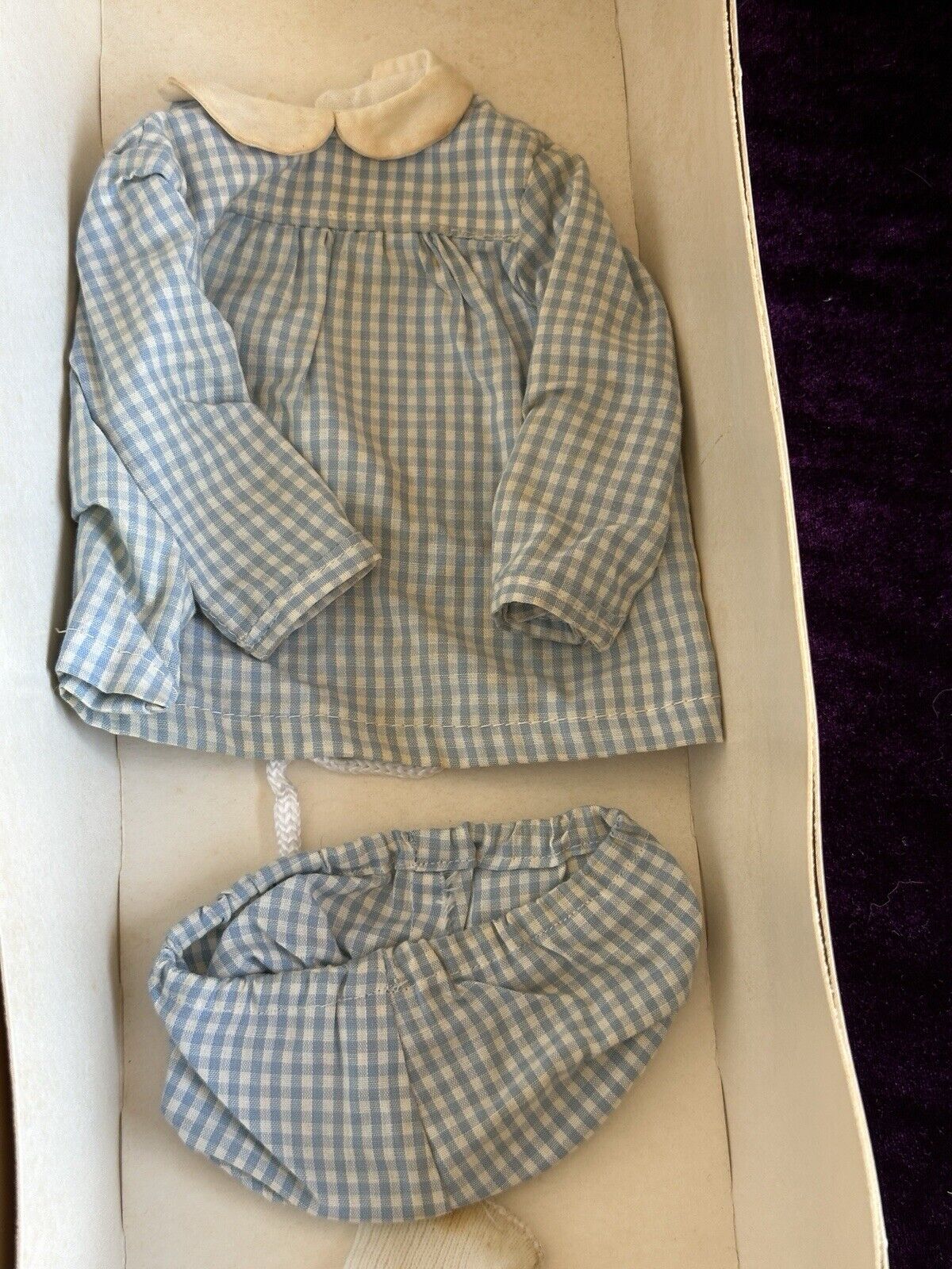 Vinyl Trendon Sasha Blonde Gingham Girl Doll England with Box Winter Outfit