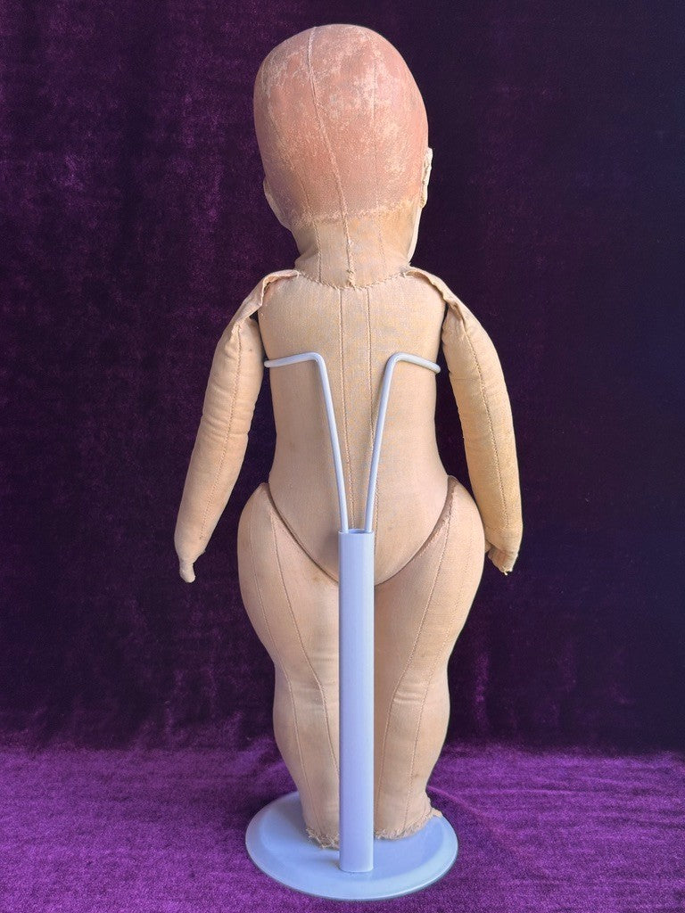Early Antique German 17.5” Kathe Kruse Type I Cloth Rag Doll Wide Hips