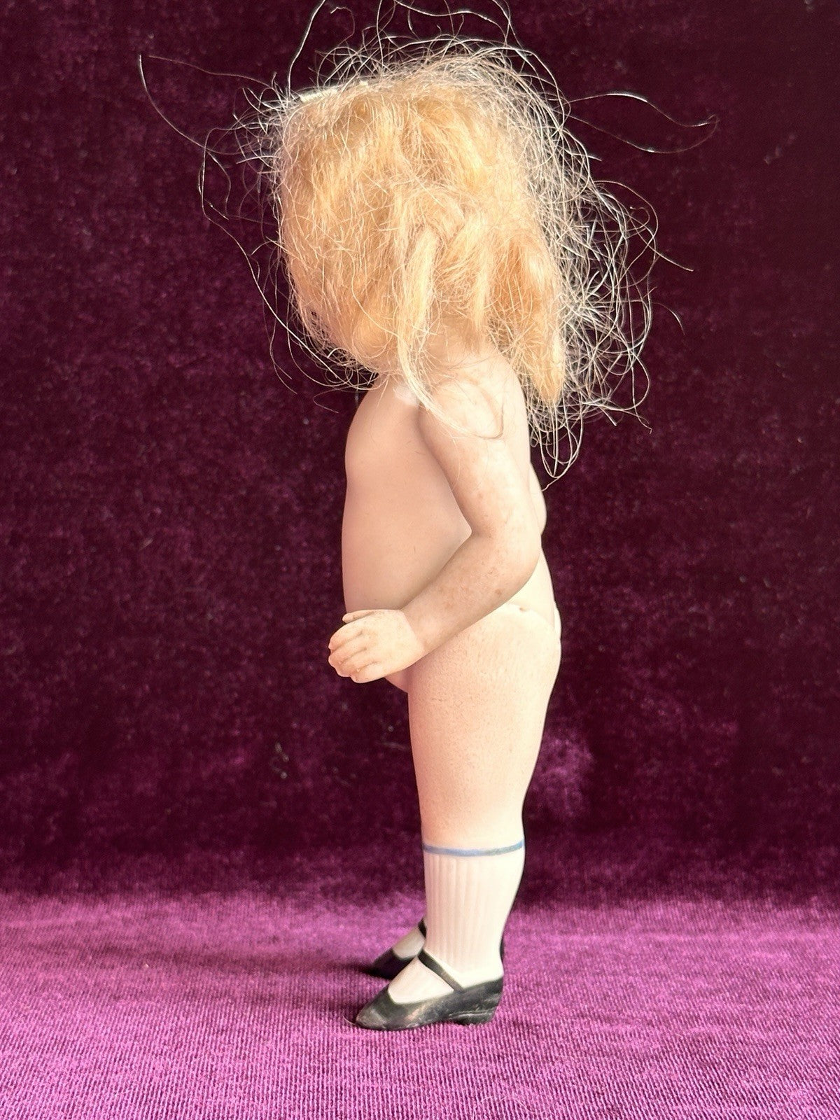 Antique German 6” All Bisque Mignonette Doll