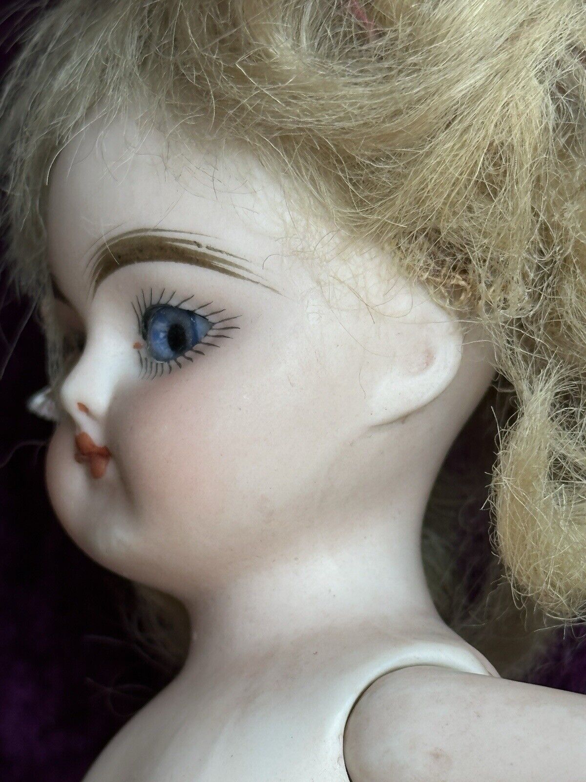 Antique German Large 8.75” All Bisque Kestner (?) Closed Mouth Barefoot Doll