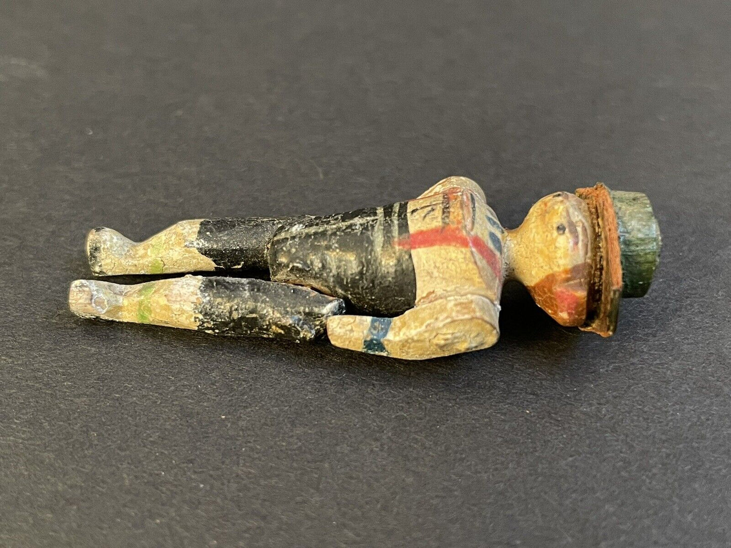 Antique German Grodnertal Miniature Wood Carved Peg Jointed Doll