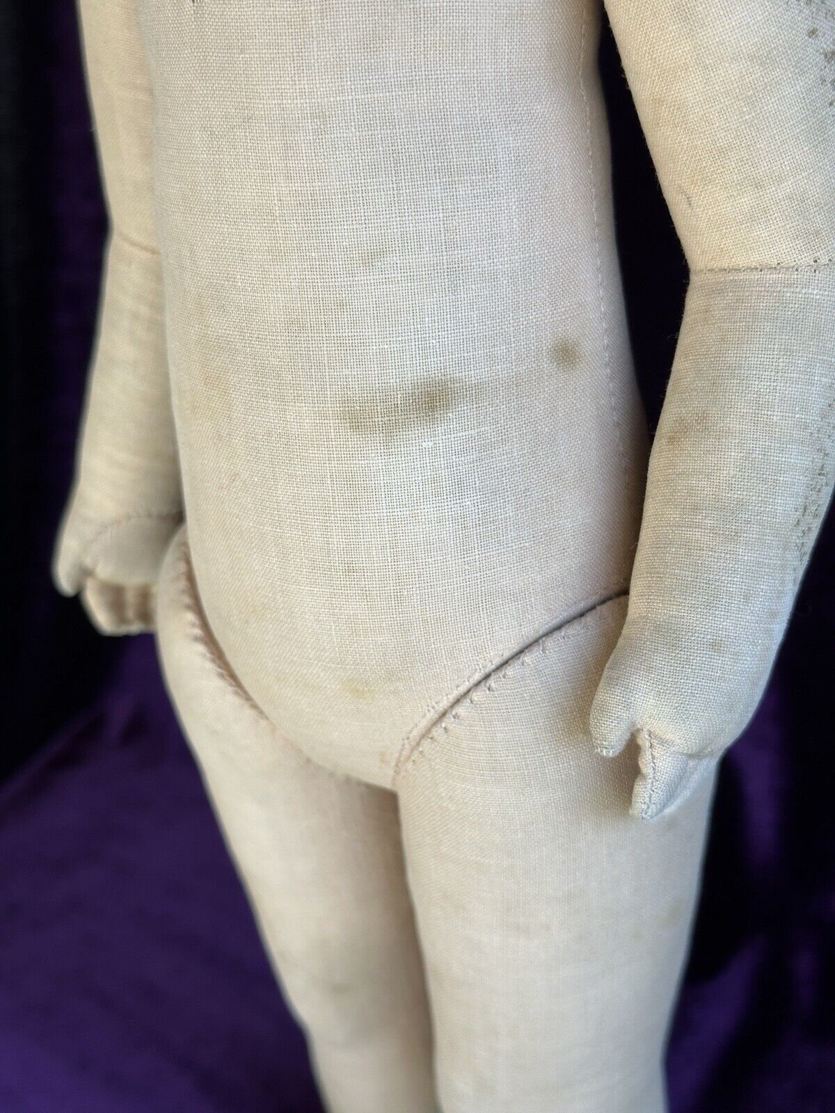 Antique German 18.5” Kathe Kruse VIII (?) Cloth Child Girl Doll with Swivel Neck