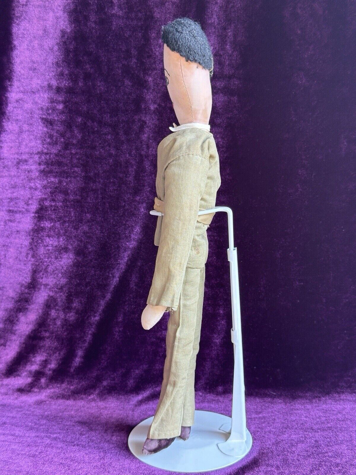 Antique American Primitive 15” Handmade Cloth Rag Folk Soldier (?) Doll