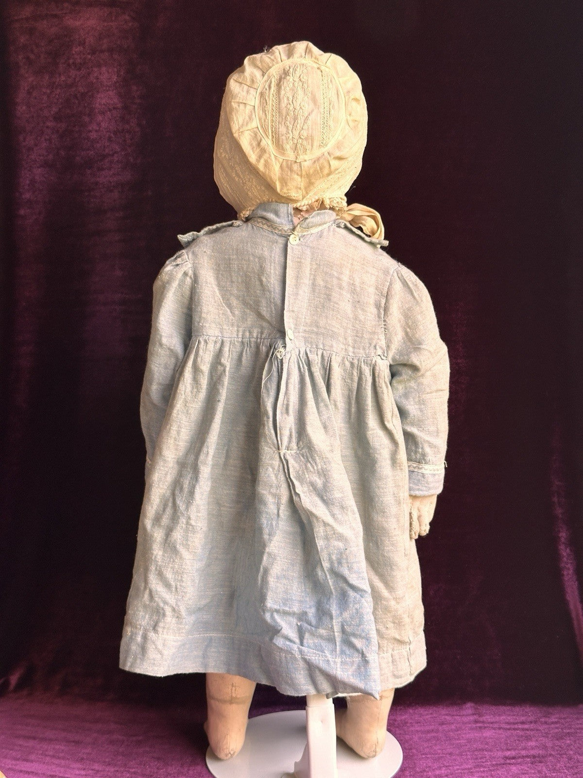 Huge 27” Antique American Martha Chase Oil Painted Cloth Baby Doll