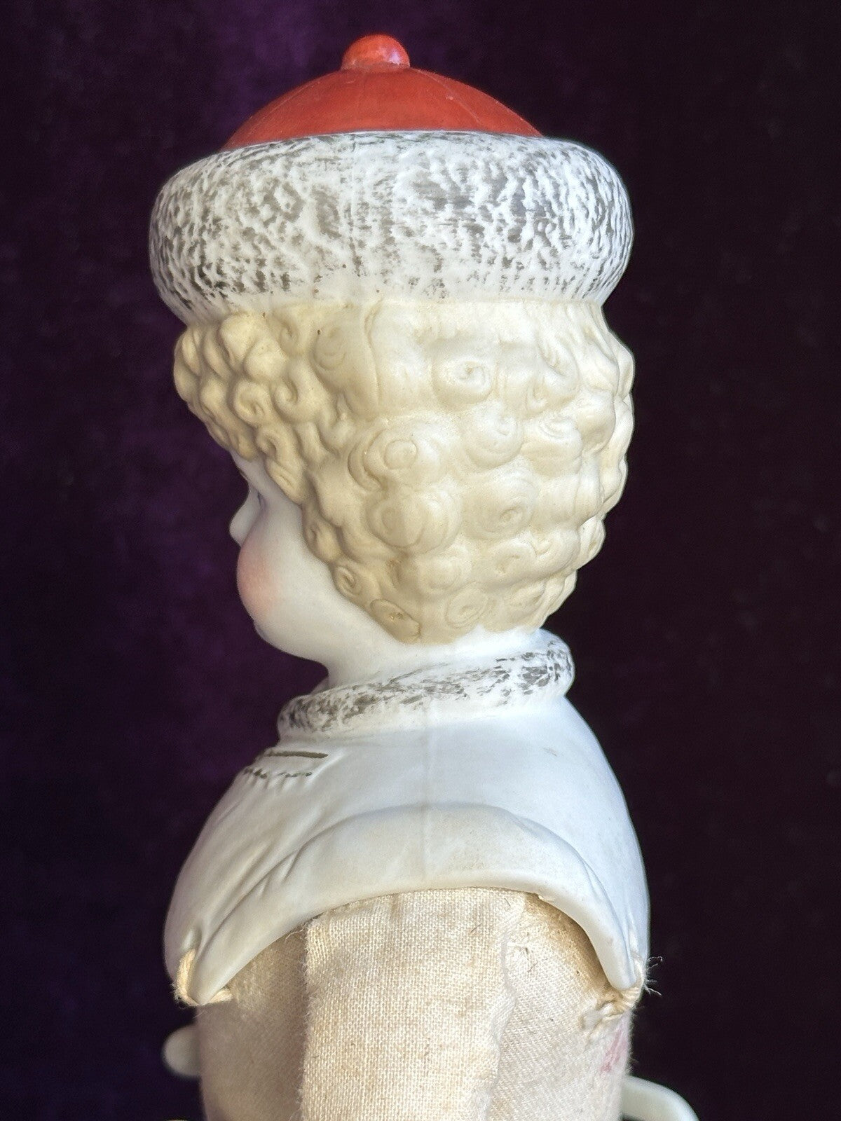 Rare Vintage Reproduction of Antique German 12.5” Hertwig Parian Doll Molded Hat