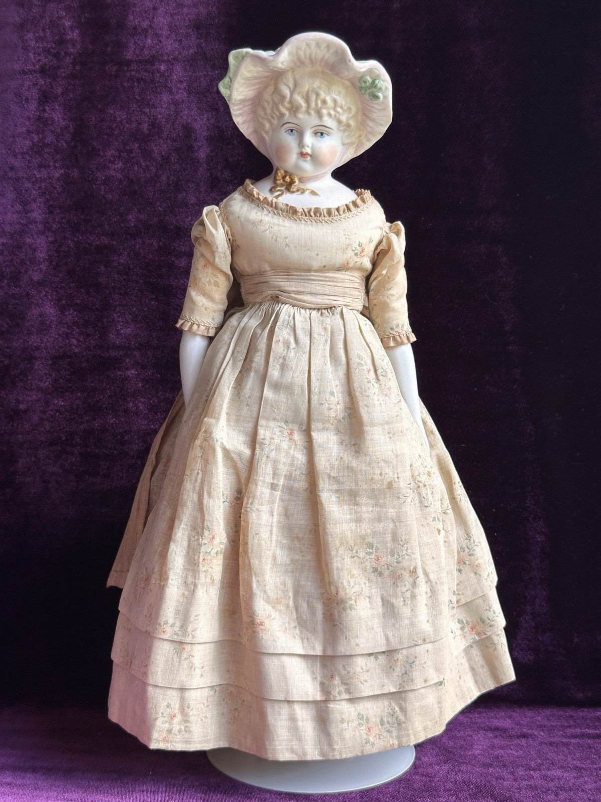 Vintage Porcelain 14.5” Reproduction of Antique Hertwig Parian China Head Doll