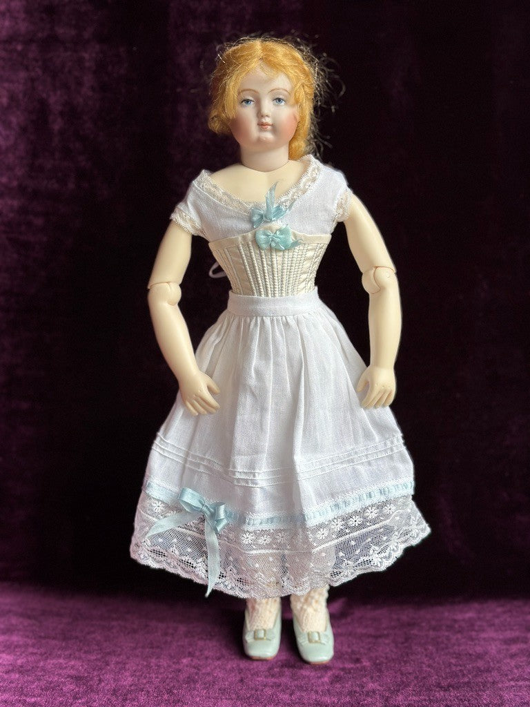 Collectible 15” Porcelain Reproduction of Antique French Huret Fashion Doll