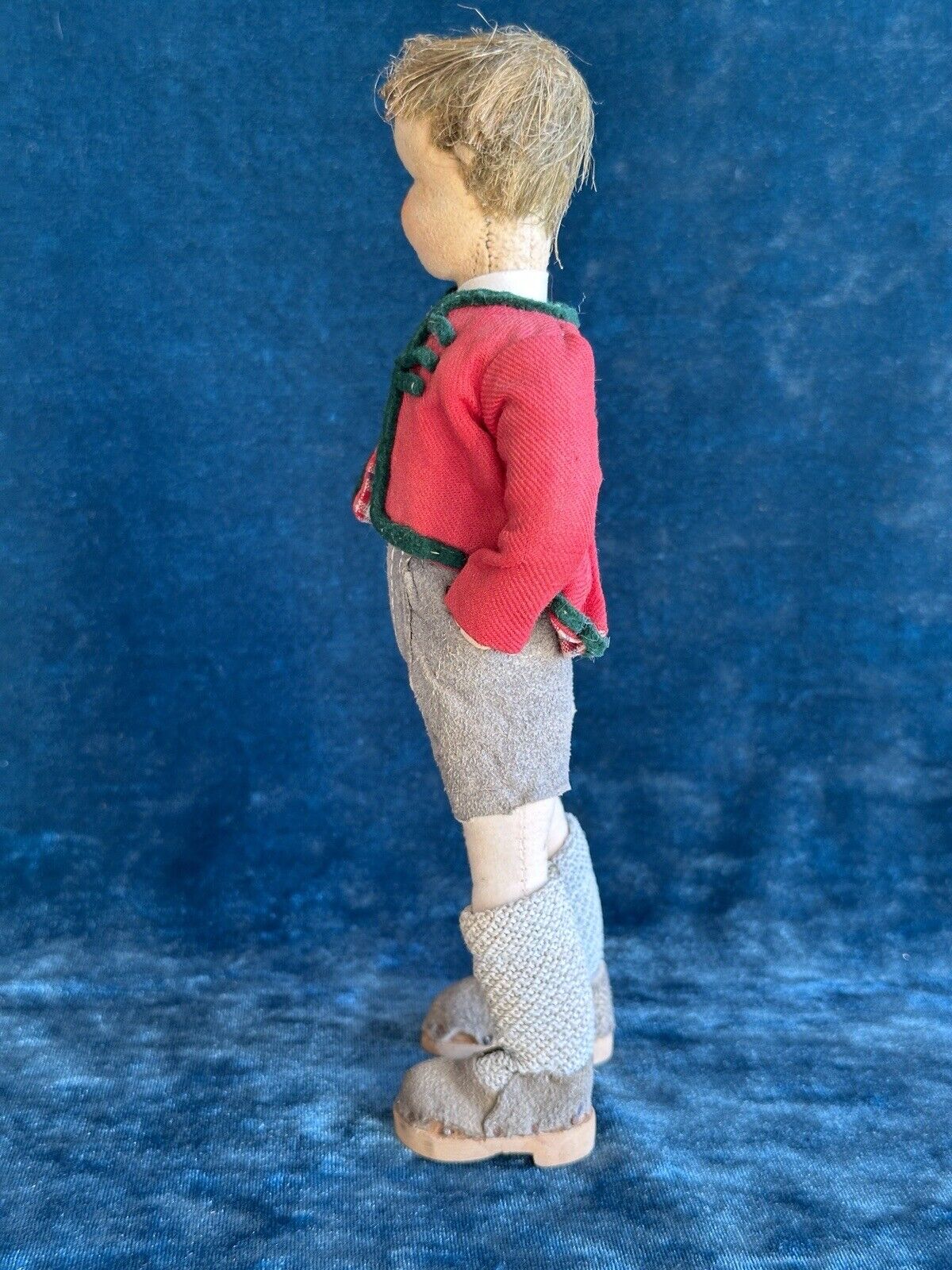 Unidentified Vintage (?) 8.5” Cloth Leather Boy Doll