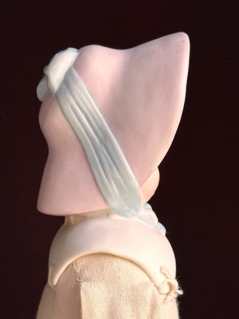 Vintage '59 21" Reproduction of Antique German Hertwig Parian Bonnet China Doll