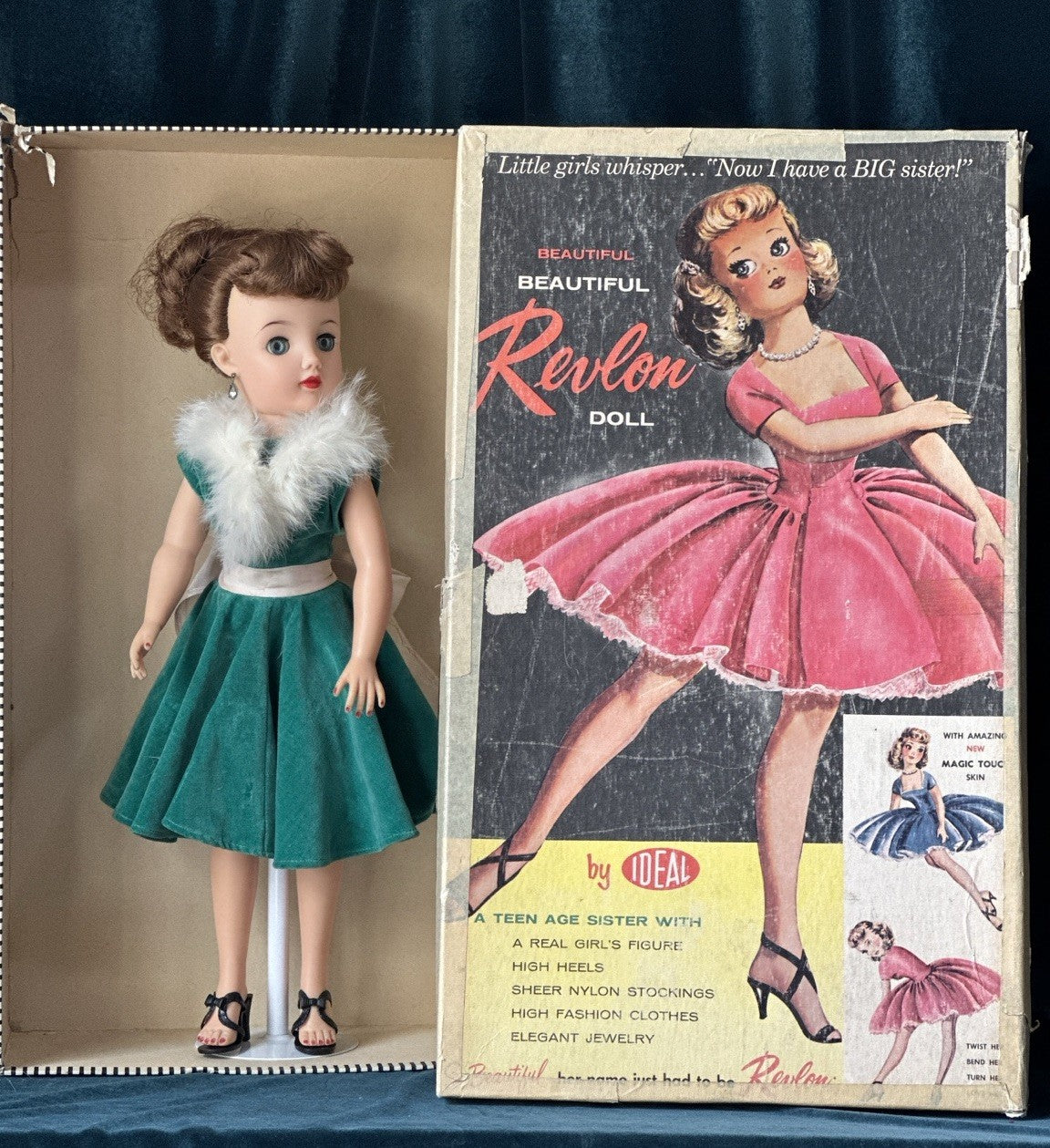 Vintage 1950’s Ideal Miss Revlon Doll 17” VT-18 Original Box