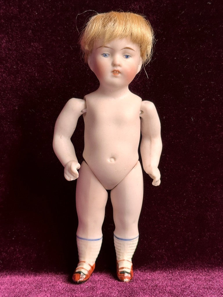 Lot of 2 Antique German Miniature Kestner 150 All Bisque Mignonette Dolls