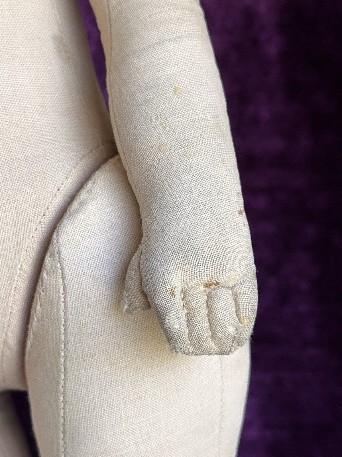 Early Antique German 16” Kathe Kruse Type I Cloth Rag Doll Wide Hips