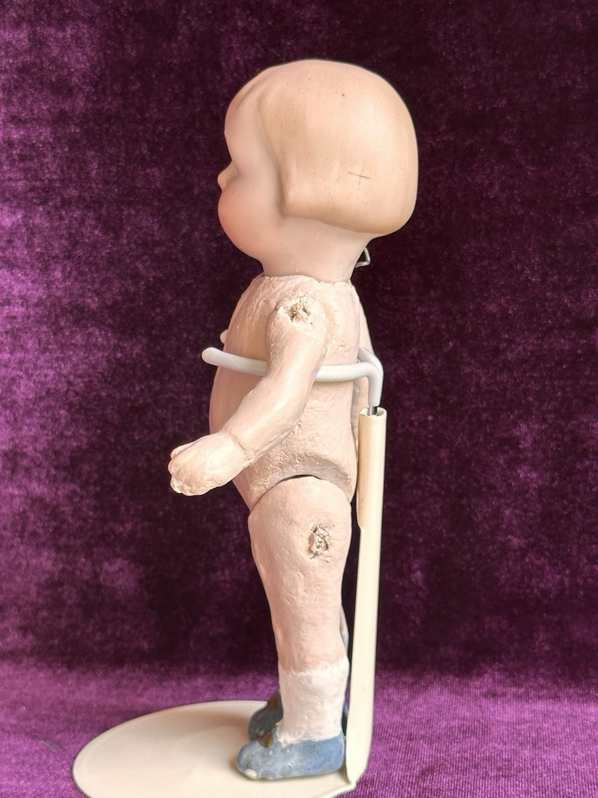Antique German 6.75” Armand Marseille 210 Googly Eyes Bisque Head Doll