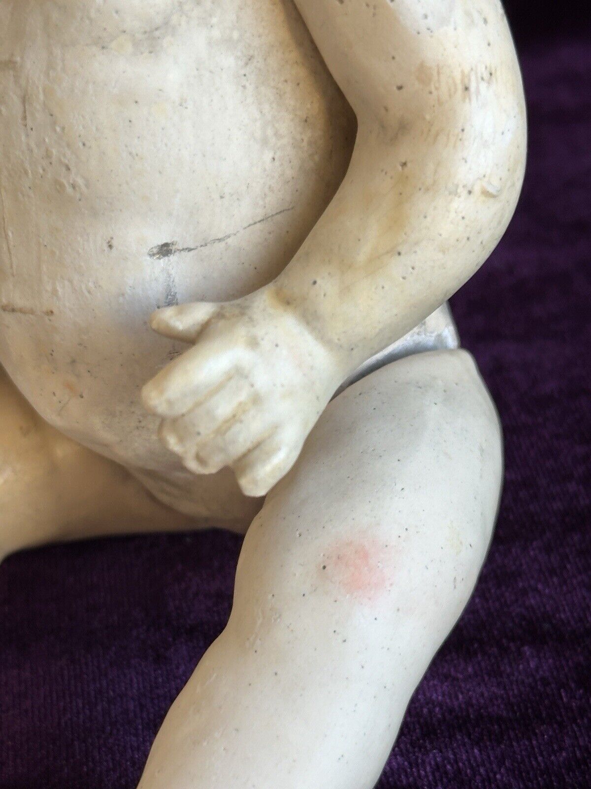 Antique German 8” Hermann Steiner Miniature Bisque Head Baby Doll