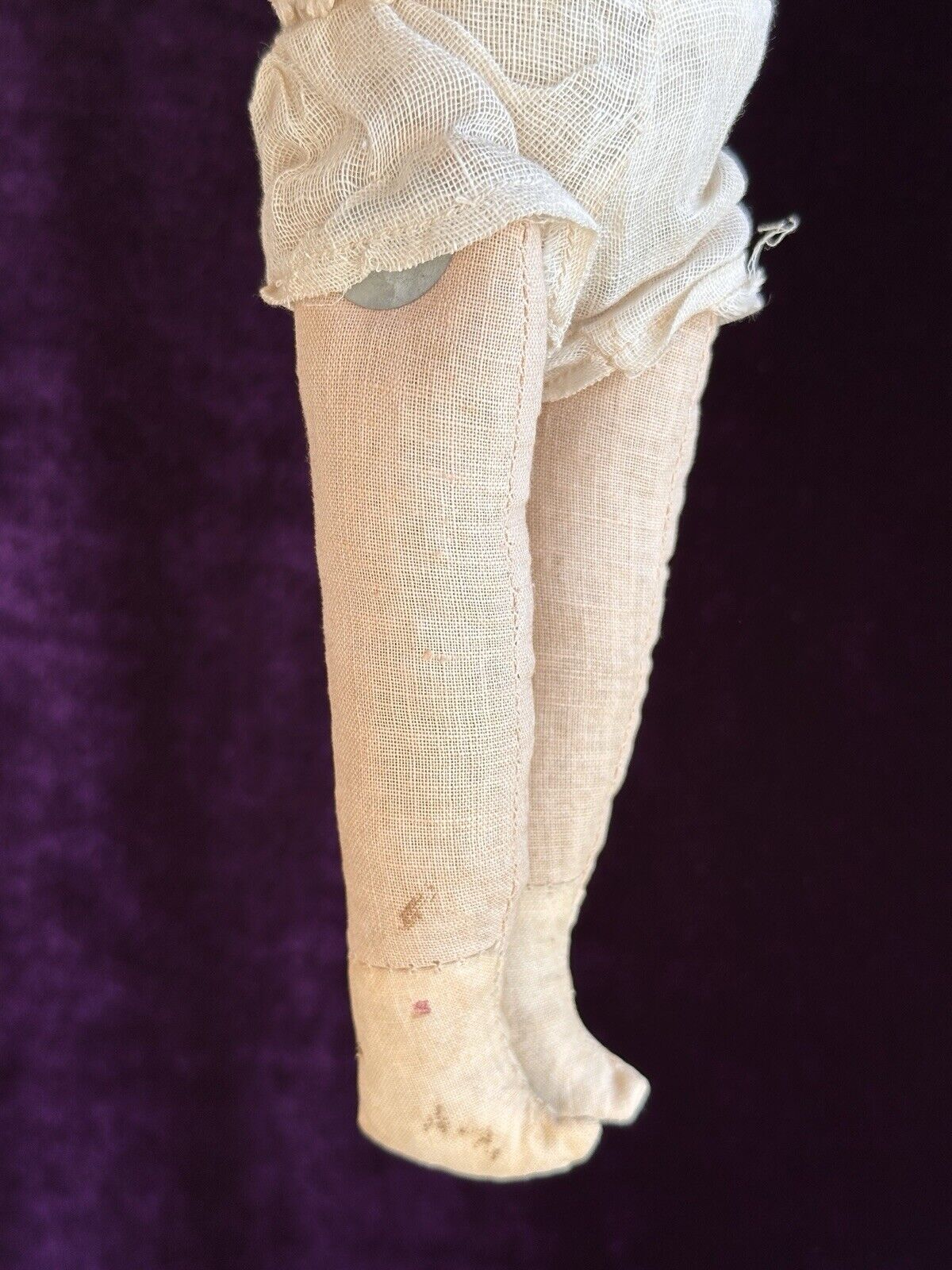 Antique American 12” Bruckner Lithograph Hard Mask Cloth Rag Doll