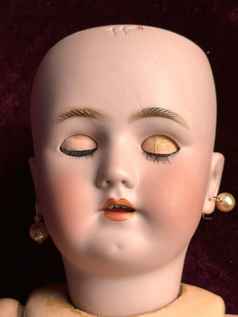 Antique German Halbig Handwerck Bebe Cosmopolite Bisque Head Doll Crier Orig Box
