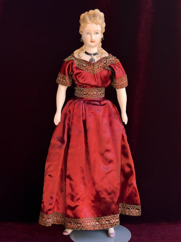 Vintage 16” Porcelain Parian China Pierced Ears Fashion Doll