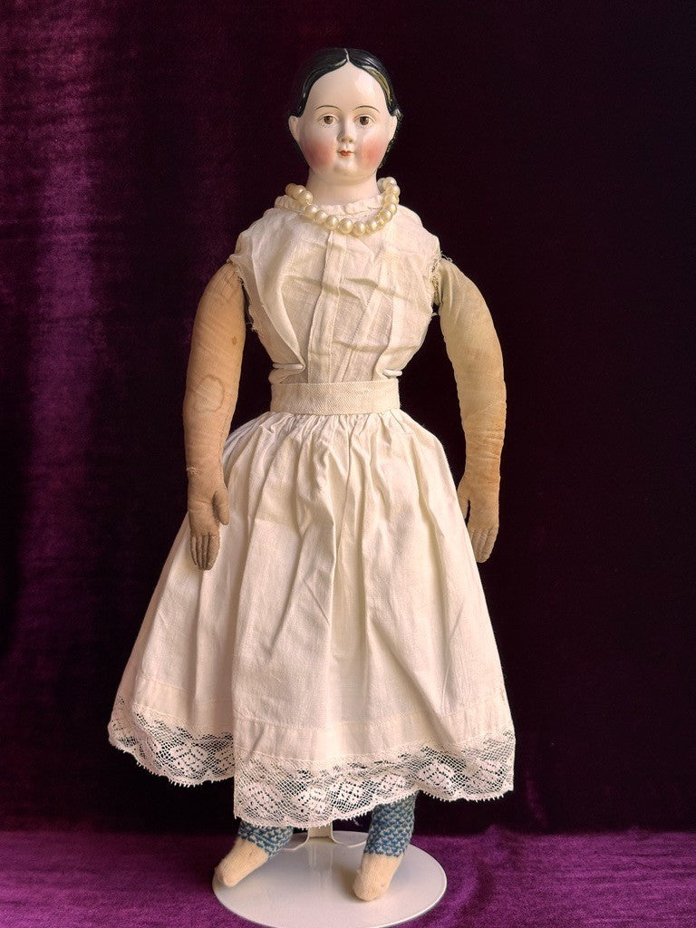 Antique German 20" Kloster Veilsdorf Greiner Style Brown Eyes China Head Doll