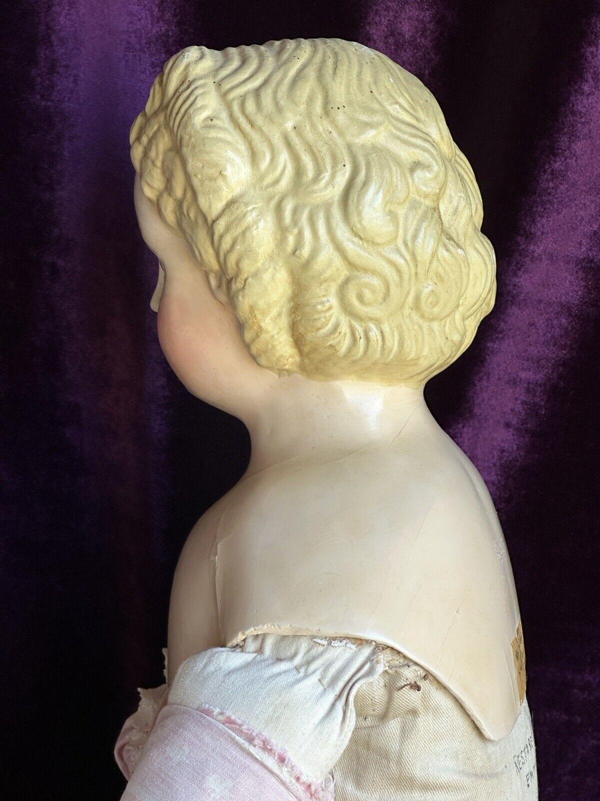 Large Antique American Greiner #10 Papier Mache Head Doll Restored by Emma Clear