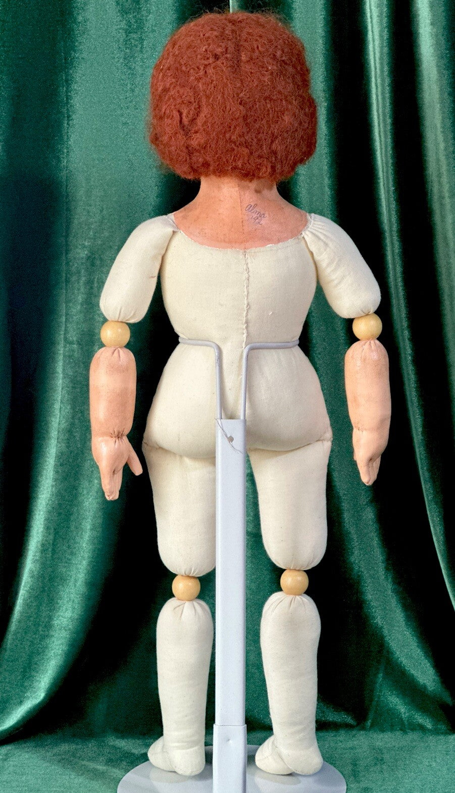 Artist 25” Doll Handmade Oil Painting Over Cloth/Fabric