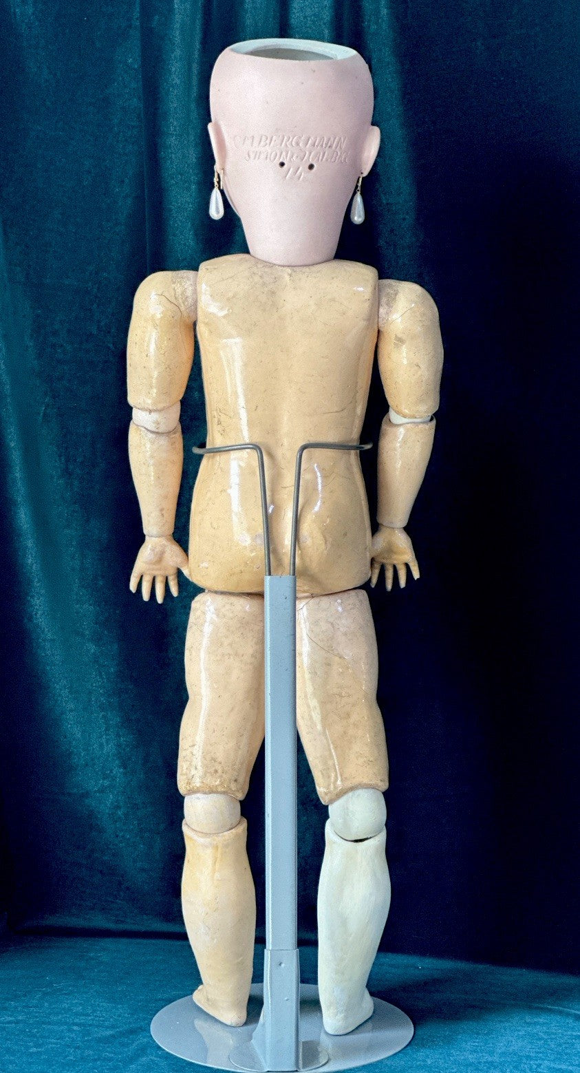 Antique German Simon Halbig and C.M. Bergmann Bisque Head 28” Doll