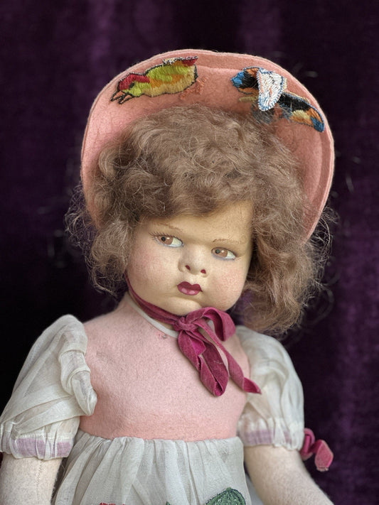 Vintage Italian Lenci Grugnetto 1500 Series Felt Grumpy 19” Doll