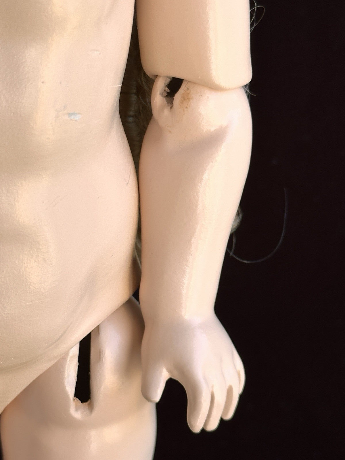 Vintage 17” Porcelain Compo Reproduction of Antique French Jumeau Triste Doll