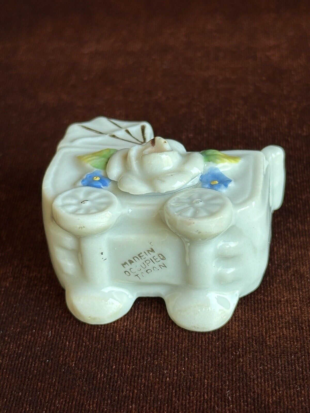 Artist Signed 3” Polymer Clay (?) Miniature Dollhouse Doll with Accessories