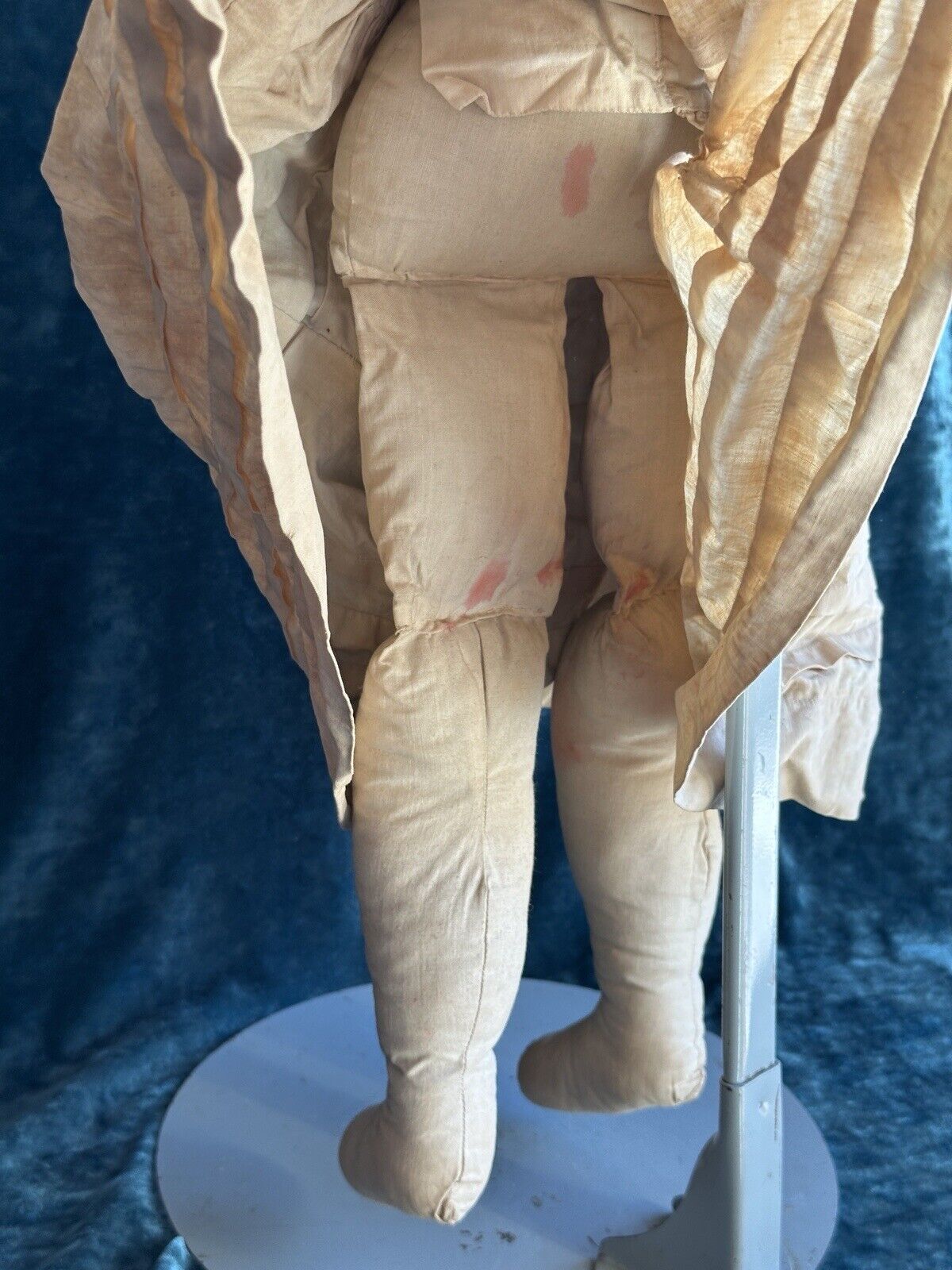 Antique German 26” Dolly Madison China Shoulder Head Doll with Molded Bow