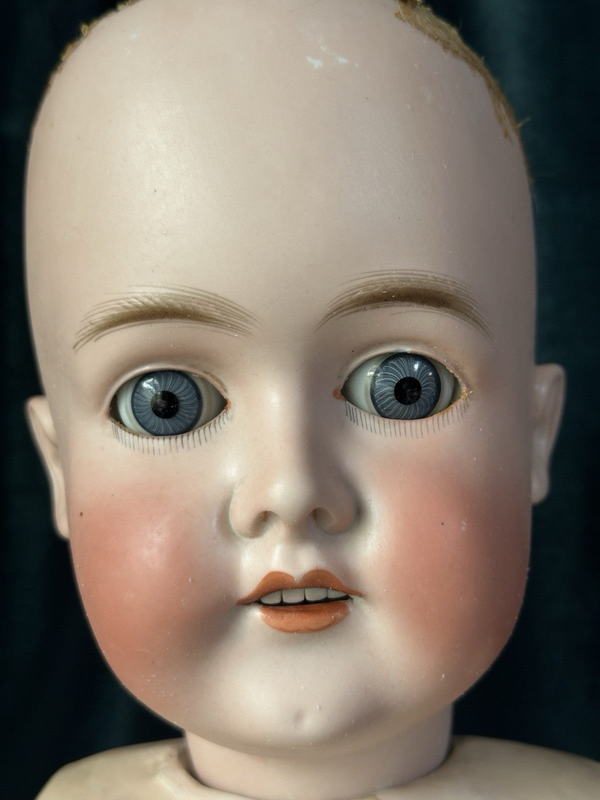Antique German 29” Queen Louise Doll Bisque Head Composition Body