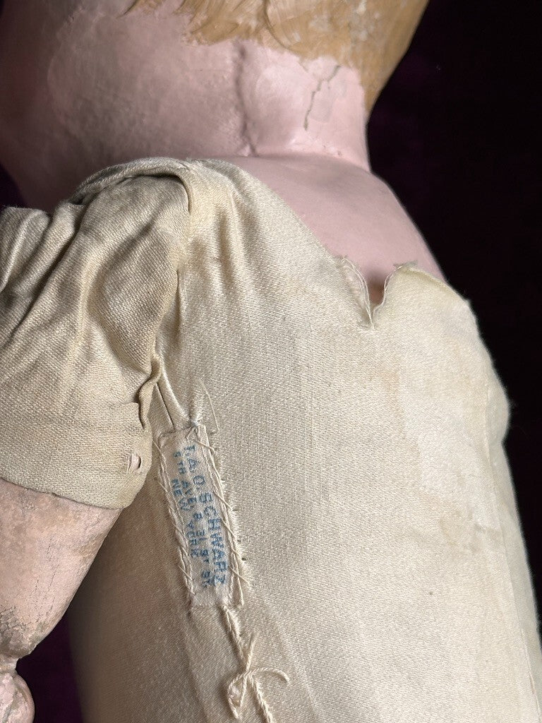 Antique American 20” Martha Chase Oil Painted Cloth Baby Doll