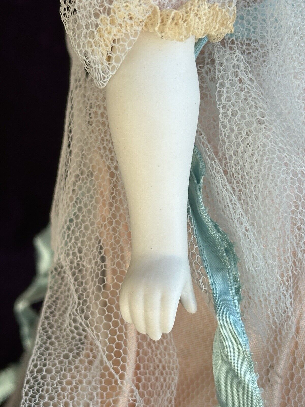 Vintage 40’s Porcelain 14” Reproduction of Antique German Doll by Emma Clear