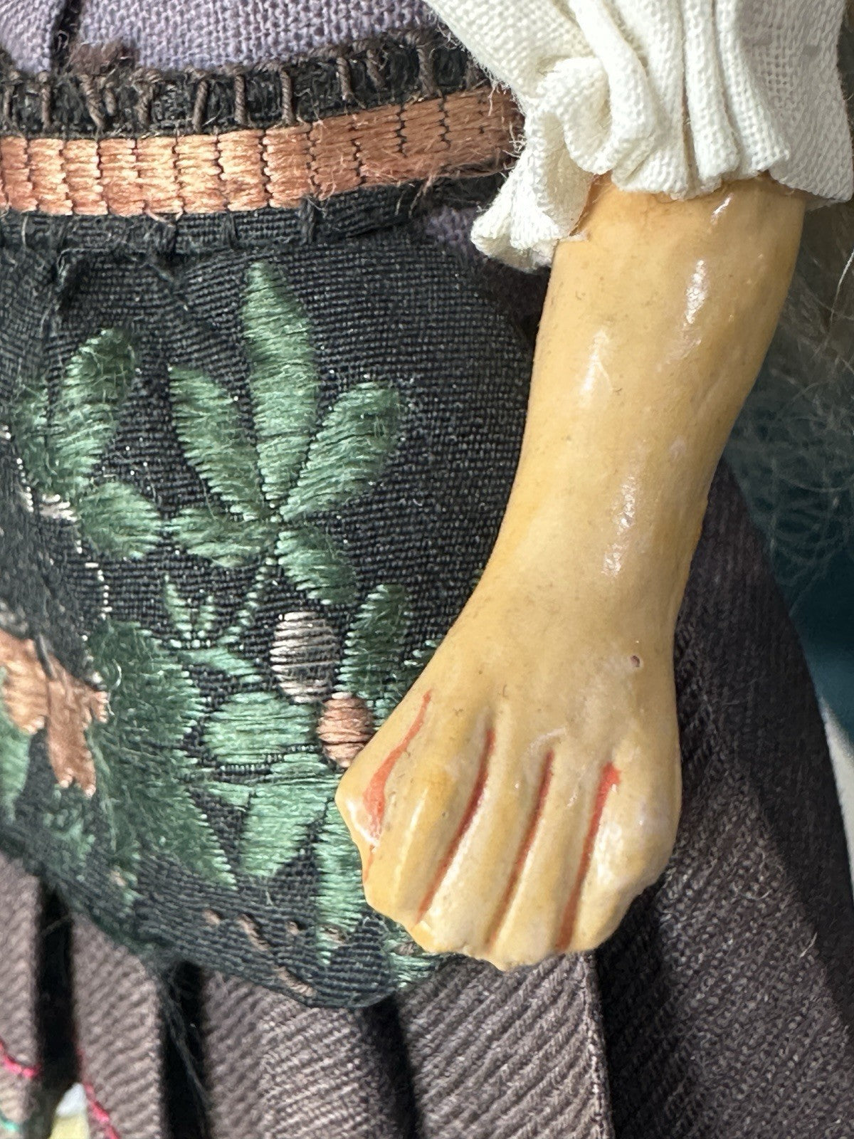Antique German 4 3/4” Mignonette Doll Bisque Head Composition Body