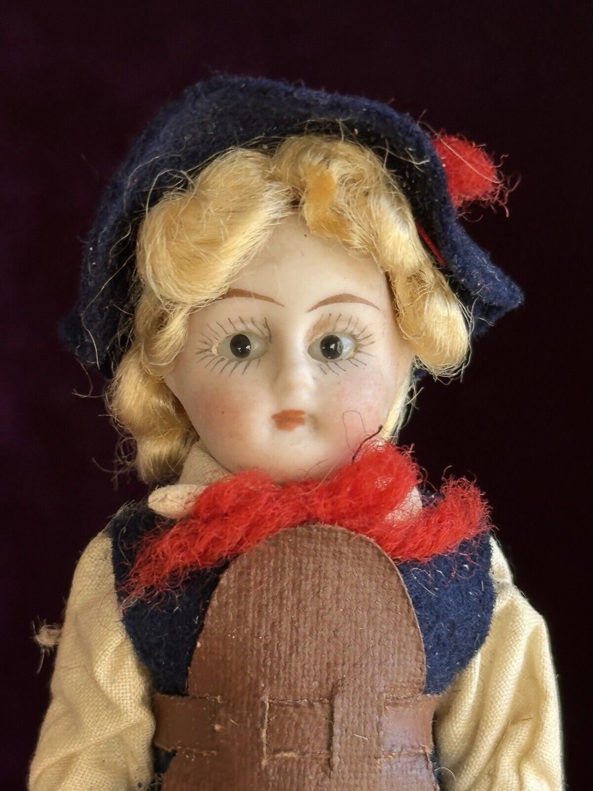 Pair of Antique German All Bisque Kuhnlenz (?) Miniature 3.5” Mignonette Dolls