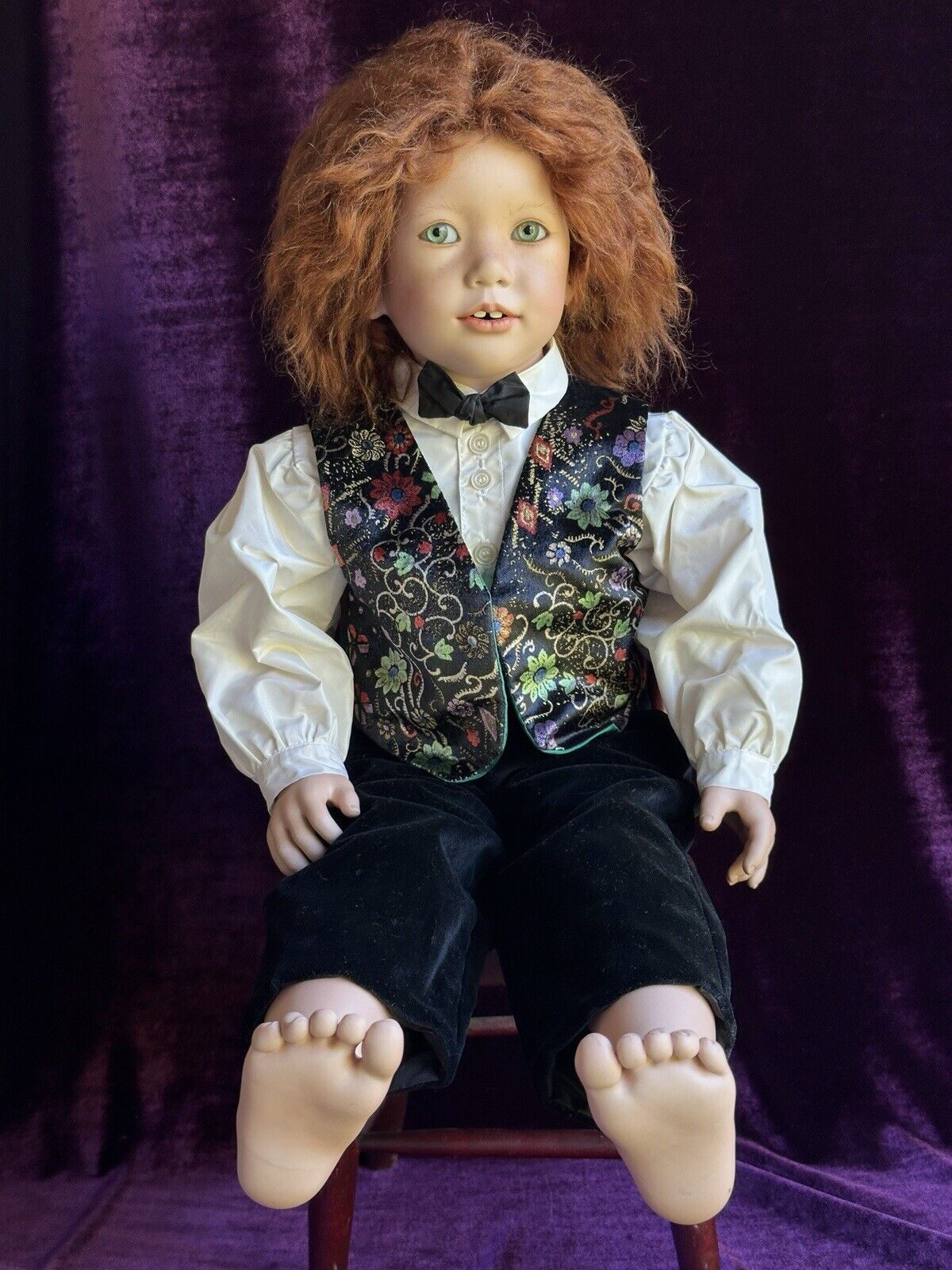 Lifelike Collectible 26” Porcelain Sam Boy Doll by Annette Himstedt LE 95
