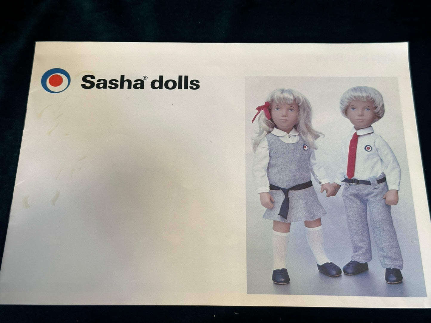 Collectible England Vinyl Sasha Blonde Gingham 107 Girl Doll Box/Tag