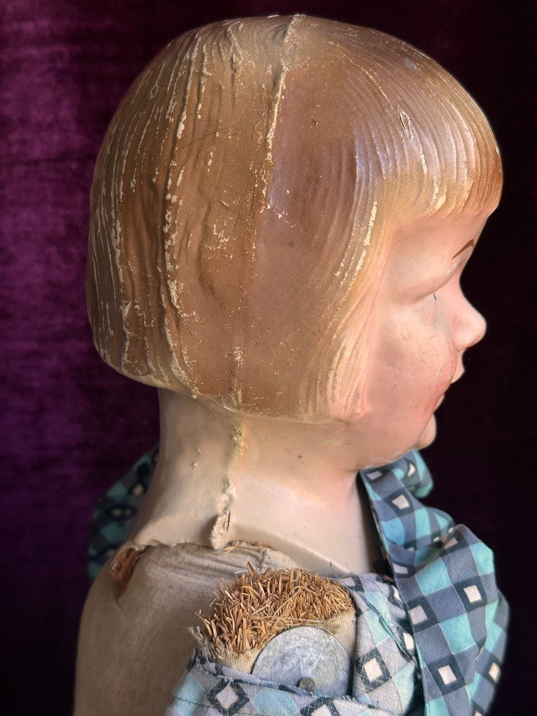 Antique American 31” Elektra (?) Amberg (?) Composition Character Girl Doll