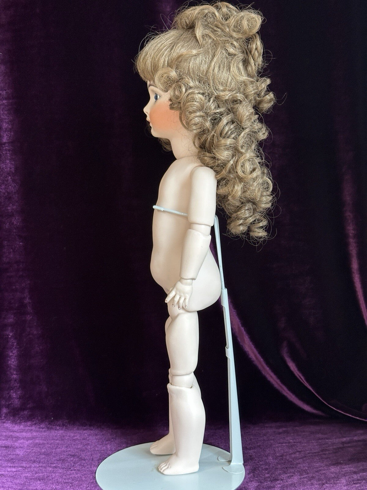 Vintage All Porcelain 20” Reproduction of Antique French Andre Thuillier Doll