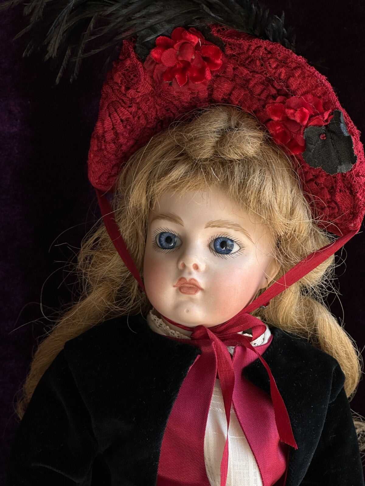 Vintage 15” Artist Reproduction of Antique French Bru Jne Porcelain Leather Doll