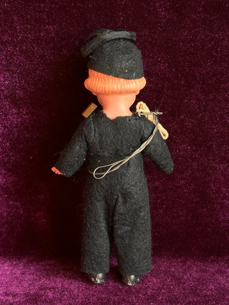Vintage German 5.625" Miniature Dollhouse Plastic Celluloid Chimney Sweeper Doll