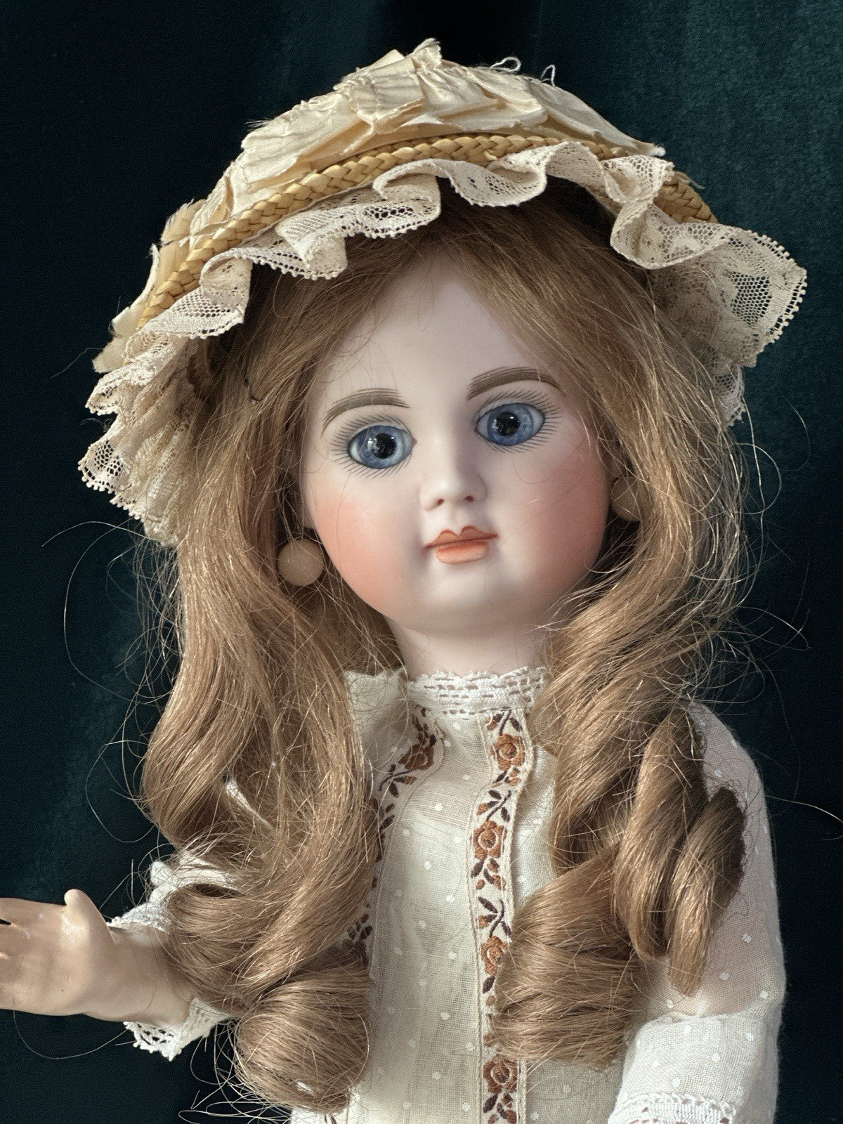 Reproduction of Antique French Bebe Tete Dep 18” Doll By Opal Butler