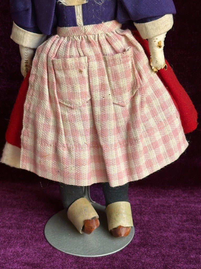 Rare Antique French Petite 11" Jumeau (?) Bisque Head Regional Fashion Doll