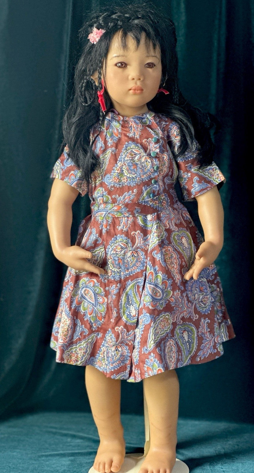 Collectible German Annette Himstedt Vinyl 26” Doll “Mia Yin” Redressed