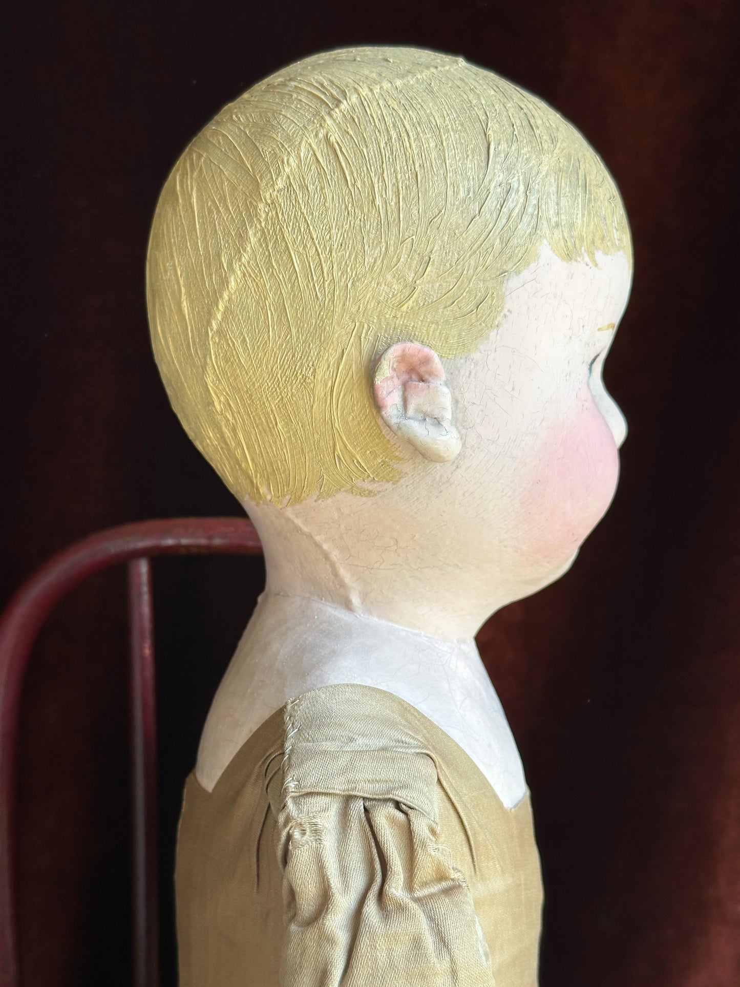 Antique American 23” Martha Chase Oil Painted Baby Doll
