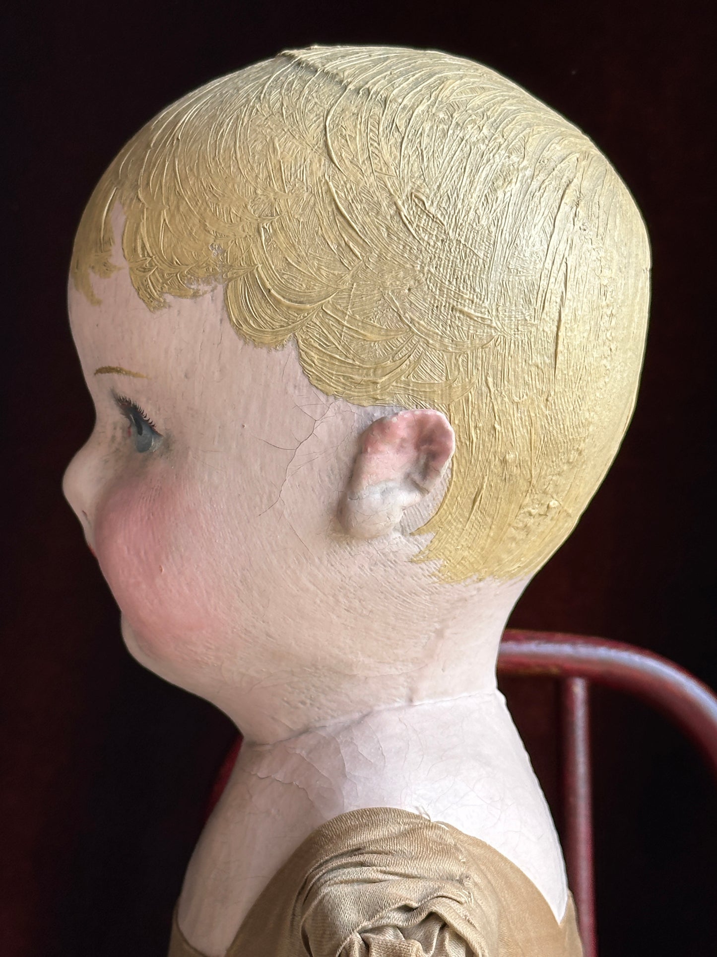 Antique American 23” Martha Chase Oil Painted Baby Doll