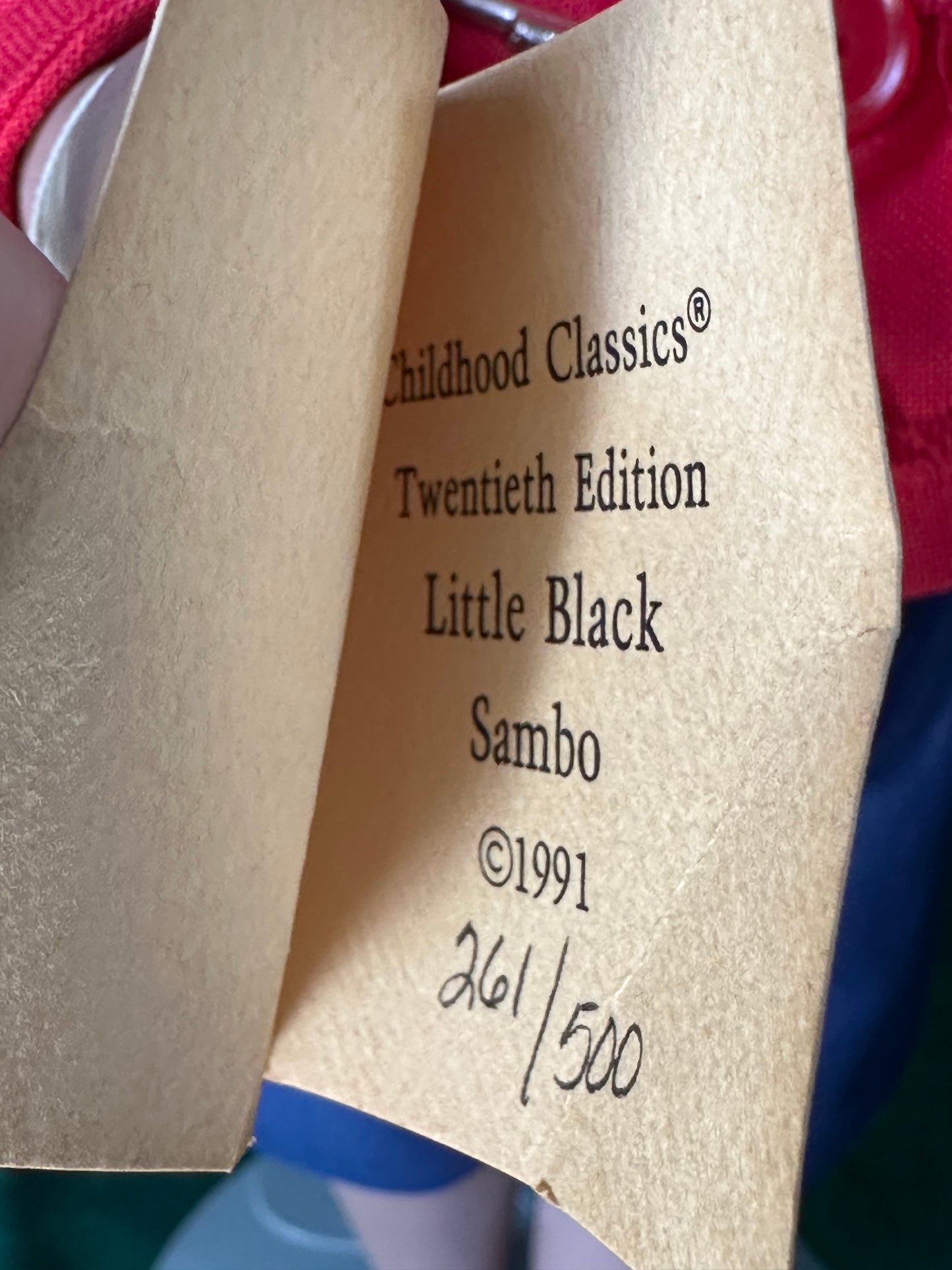 Wendy Lawton “Little Black Sambo” 13” Porcelain Doll Box/Tag/COA LE 261/500