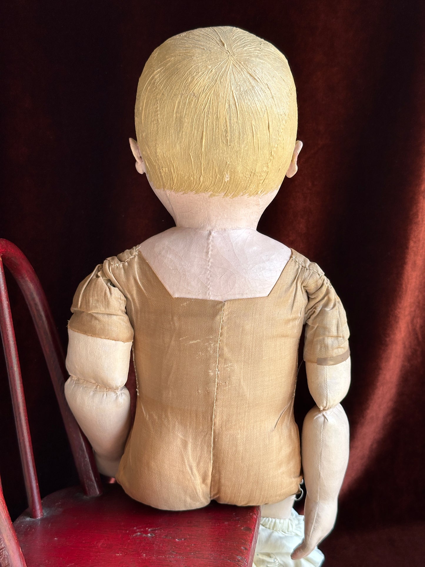 Antique American 23” Martha Chase Oil Painted Baby Doll