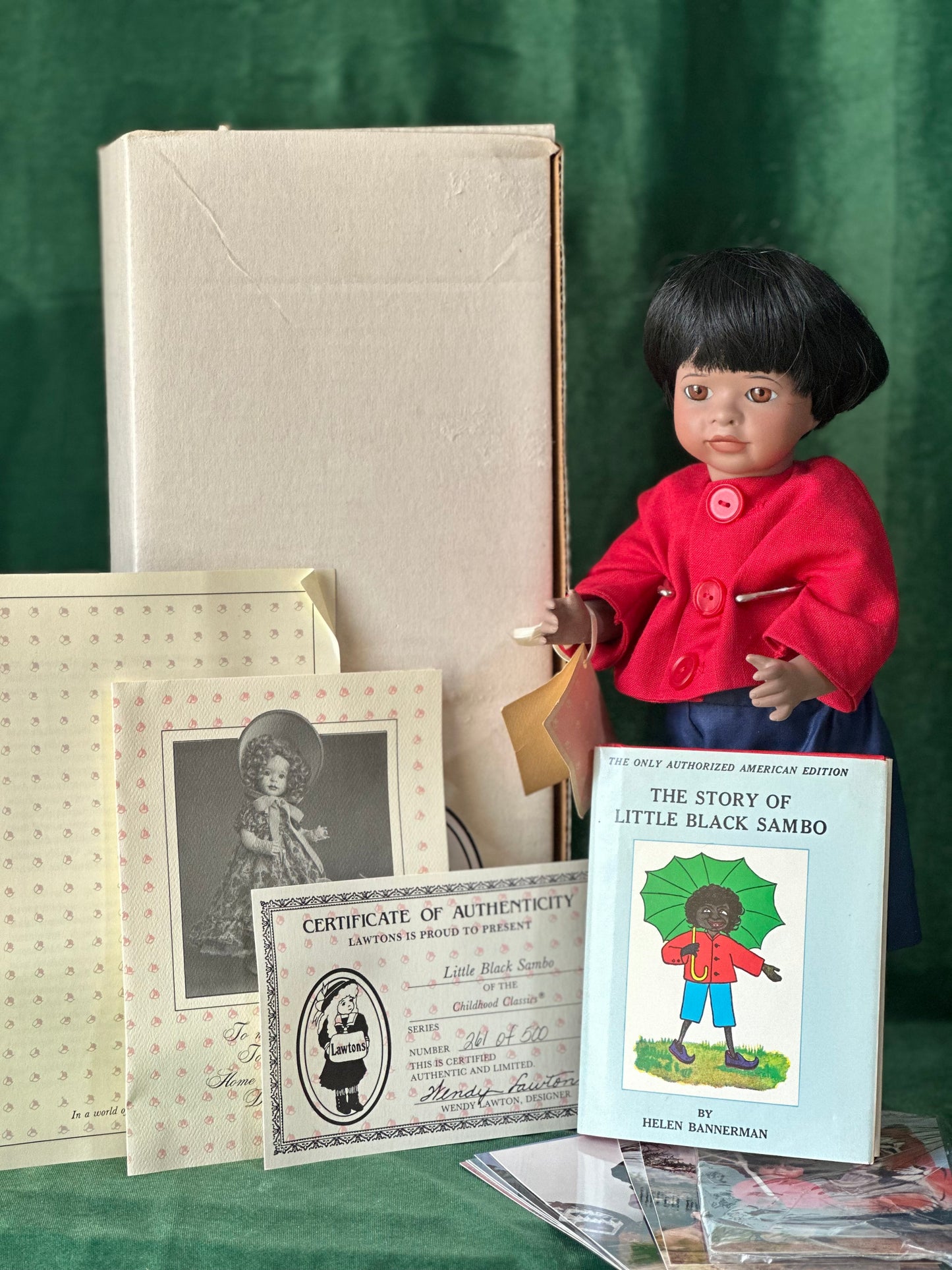 Wendy Lawton “Little Black Sambo” 13” Porcelain Doll Box/Tag/COA LE 261/500