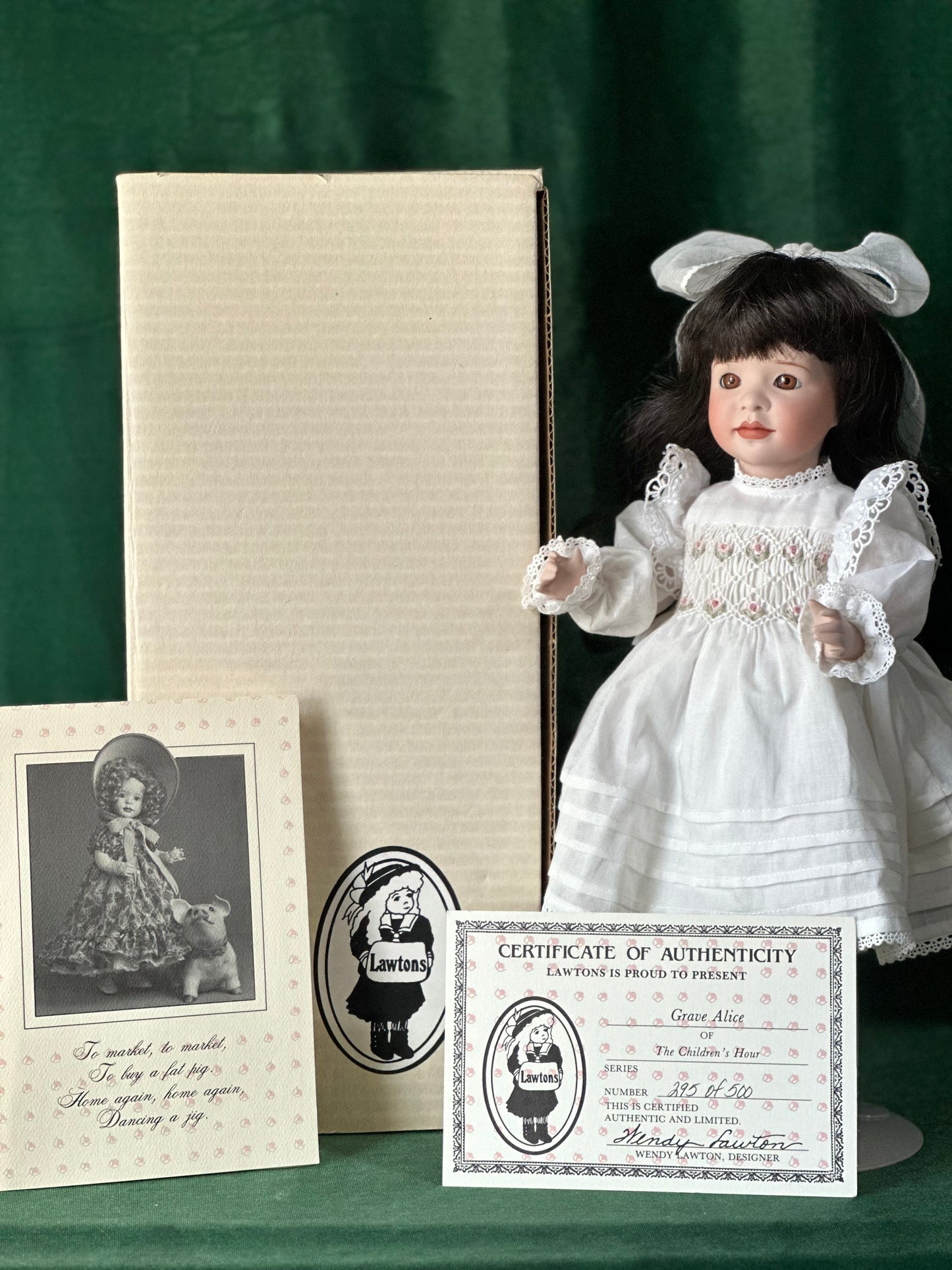 Wendy Lawton “Grave Alice ” 13” Porcelain Doll Box/COA LE 500