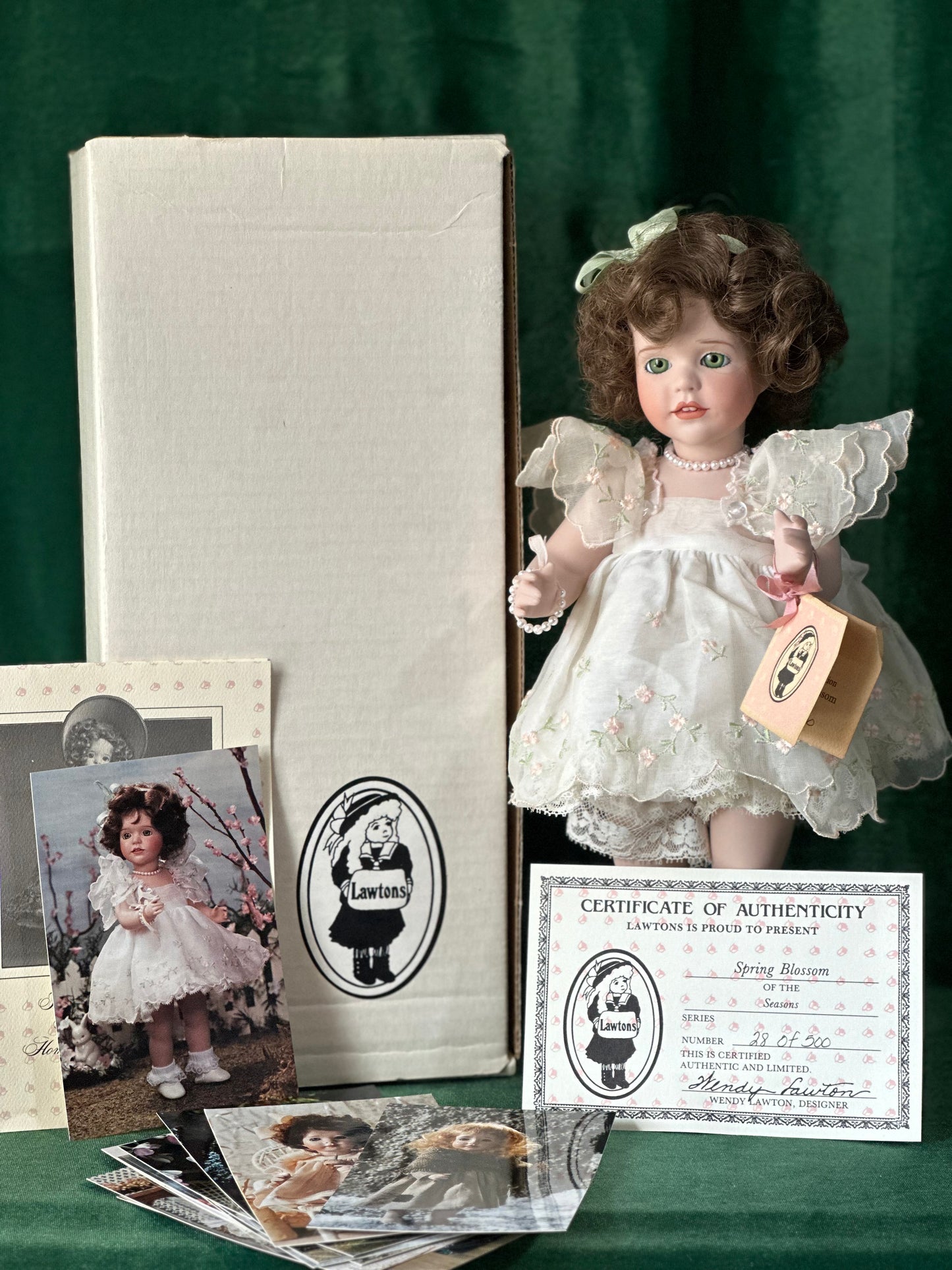 Wendy Lawton “Spring Blossom ” 13” Porcelain Doll Box/Tag/COA LE 500